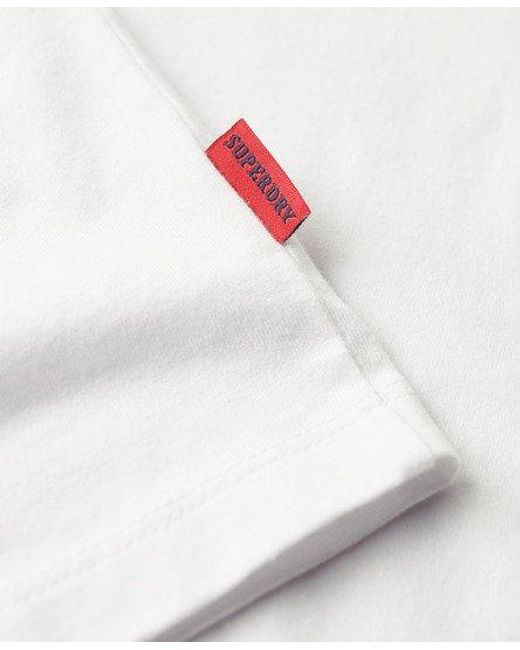 Superdry Essential T-shirt Van Biologisch Katoen Met Logo in het White voor heren