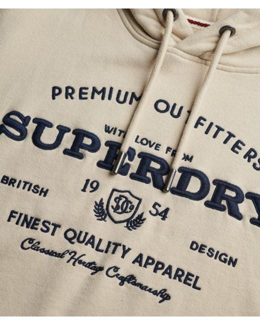 Superdry Gray & Co Luxe Casual Embroidered Relaxed Hoodie