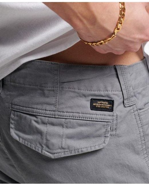 Superdry Gray Organic Cotton Core Cargo Pants for men