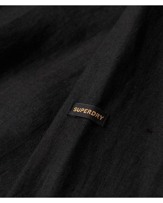 Superdry Black & Co Casual Linen Long Sleeve Shirt for men