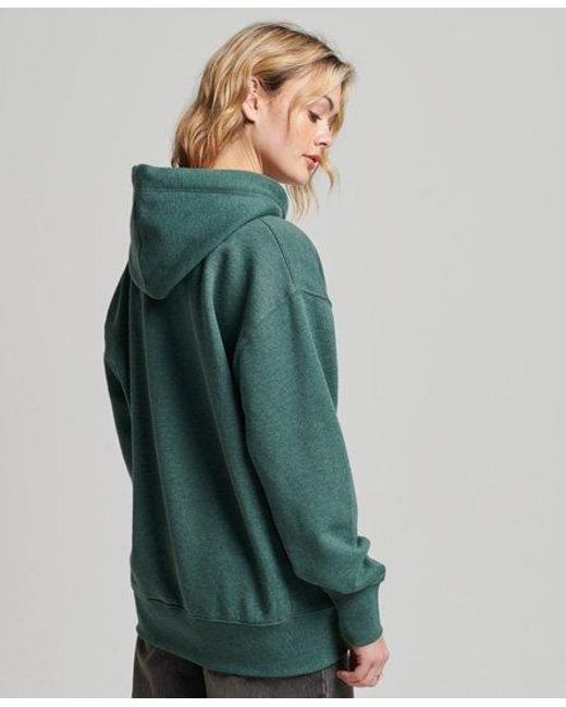 Superdry Green Code Applique Oversized Hoodie Enamel Marl
