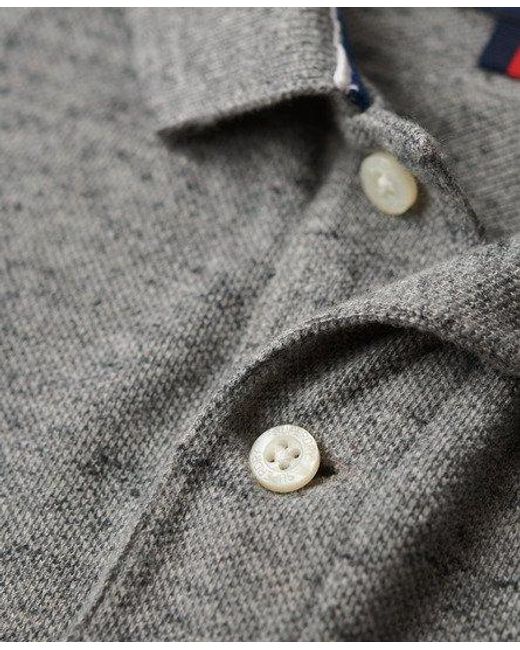 Superdry Klassiek Piqué Poloshirt in het Gray voor heren
