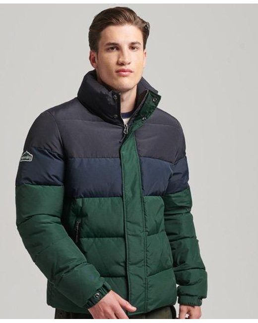 Superdry Green Vintage Retro Cb Puffer Enamel Stripe for men
