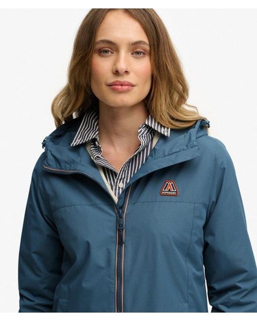 Superdry Blue & Co Long Tri Coloured Windbreaker Jacket
