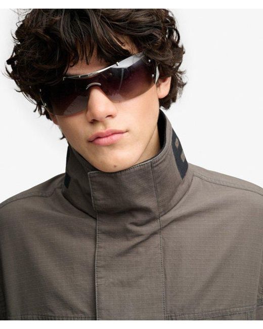 Superdry Gray Bench X & Co Bench High Neck Ripstop Jacket for men