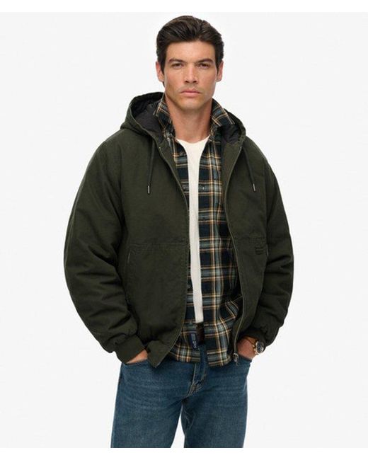 Superdry Black & Co Canvas Surplus Hooded Jacket for men