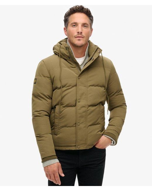 Superdry Green & Co Everest Short Hooded Puffer Jacket for men