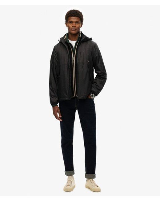 Superdry Black & Co Hooded Logo Windbreaker Jacket for men