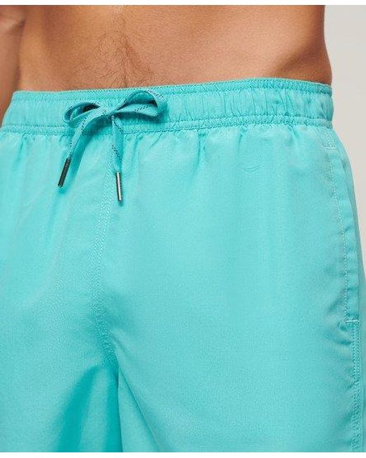 Superdry Blue Recycled Polo 17-inch Swim Shorts for men