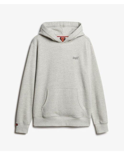 Superdry Gray & Co Essential Logo Half Brushed Hoodie for men