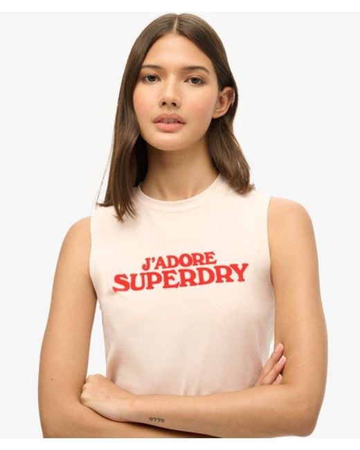 Superdry Gray & Co Classic Graphic Print Cotton Tank Top