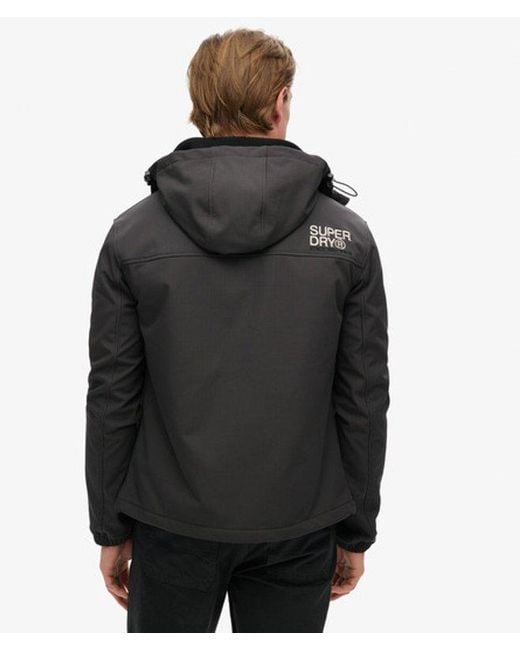 Superdry Black & Co Hooded Ripstop Softshell Trekker Jacket for men