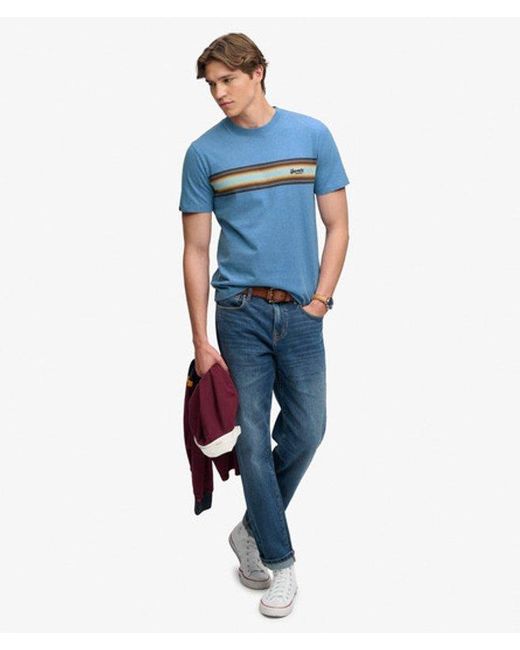 Superdry Blue & Co Outdoor Stripe Logo Relaxed T-shirt for men