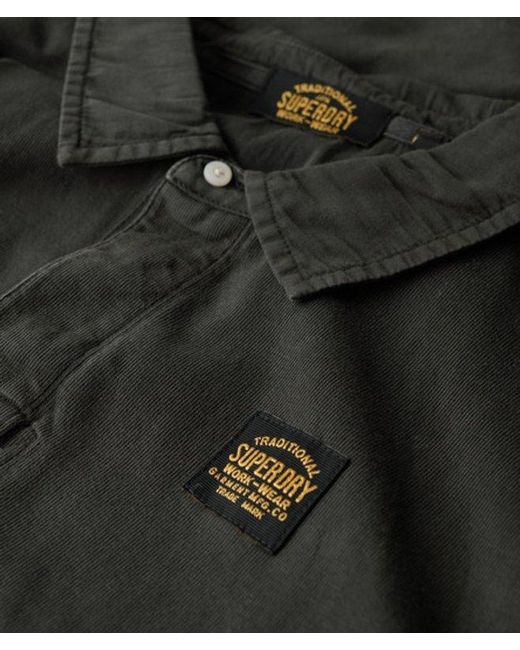 Superdry Black & Co Long Sleeved Contrast Stitch Rugby Shirt for men