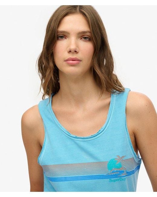 Superdry Blue & Co Outdoor Stripe Scoop Neck Tank Top