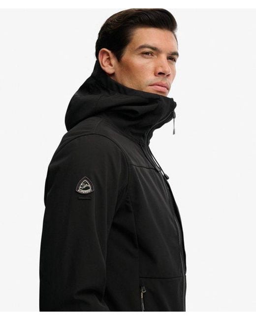 Superdry Black & Co Hooded Softshell Trekker Jacket for men