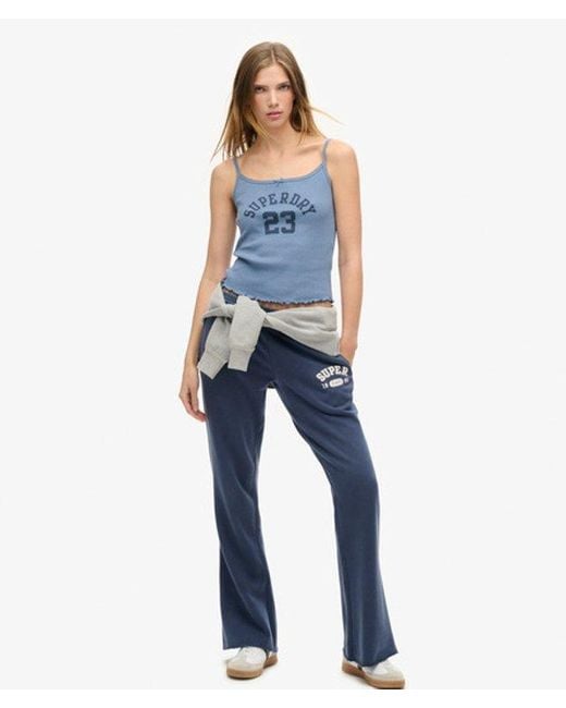 Superdry Blue & Co Athletic Essentials Graphic Pointelle Cami Top