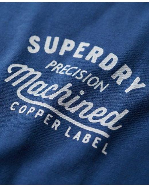 Superdry Blue Oversized Copper Label Chest Graphic T-shirt