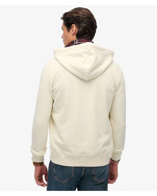 Superdry Natural & Co Essential Logo Half Brushed Zip Hoodie for men