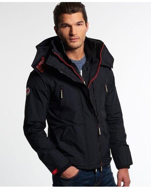 Superdry Black Hooded Arctic Sd-Wind Attacker Jacket /Rebel for men