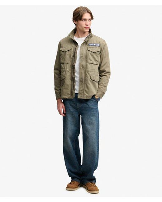 Superdry Brown Military Borg M65 Jacket for men