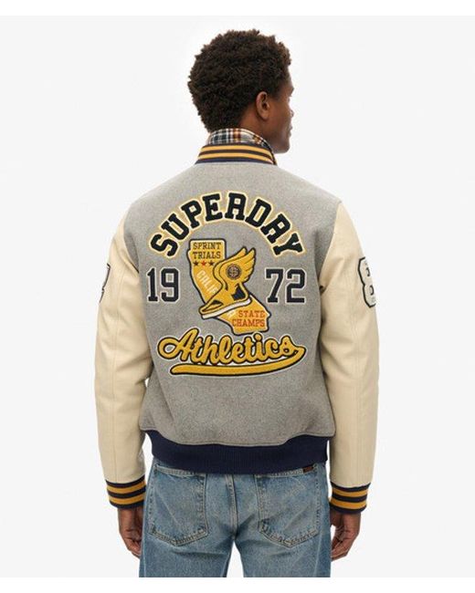 Superdry Natural College Patched Bomber Jacket for men