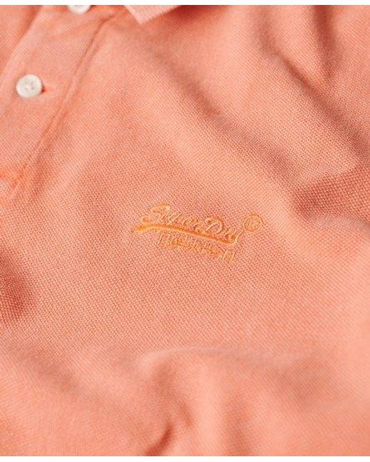 Superdry Orange Destroyed Polo Shirt for men