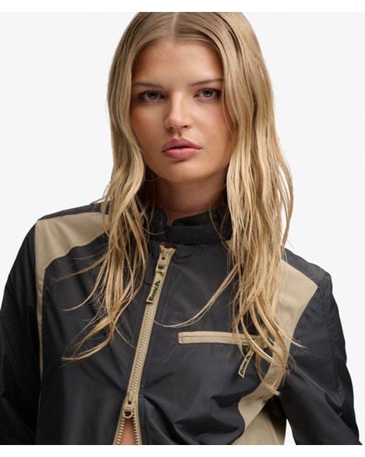 Superdry Gray Bench X & Co Bench Racer Shell Double Zip Jacket