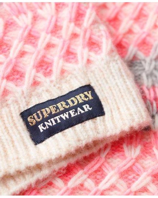 Superdry Pink Roll Neck Crop Knit Jumper