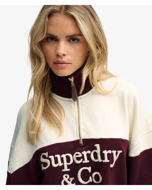 Superdry White & Co Company Logo Half Zip Sweatshirt