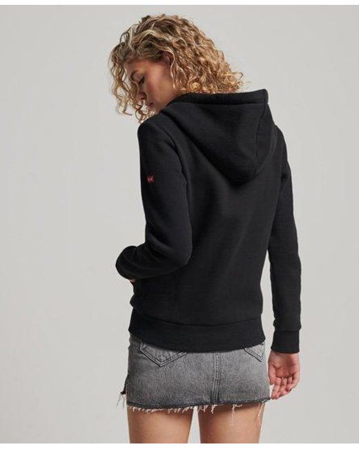 Superdry Black Vintage Scripted Collegiate Zip Hoodie