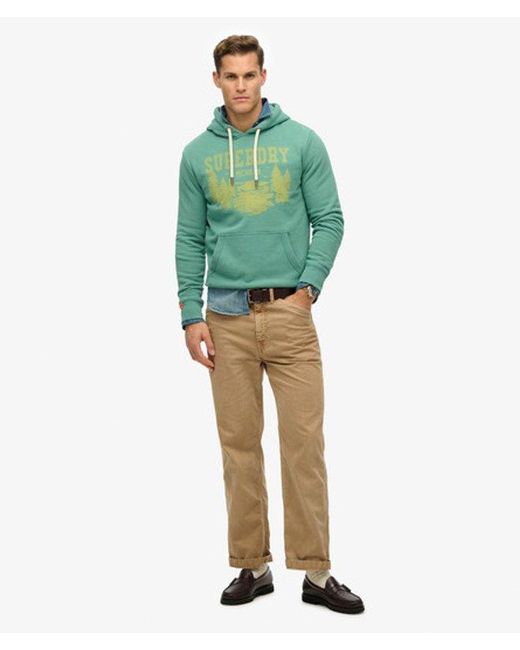Superdry Green Lo-Fi Outdoor Mono Relaxed Hoodie for men