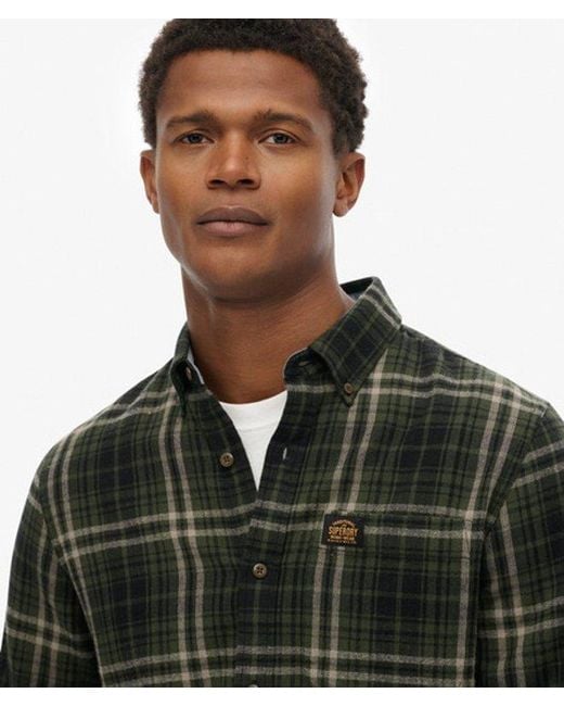 Superdry Katoenen Houthakkersoverhemd Met Lange Mouwen in het Green voor heren