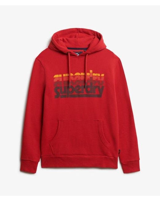 Superdry Red Stacked Hoodie for men