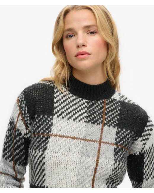 Superdry Gray & Co Boxy Pattern Knit Jumper