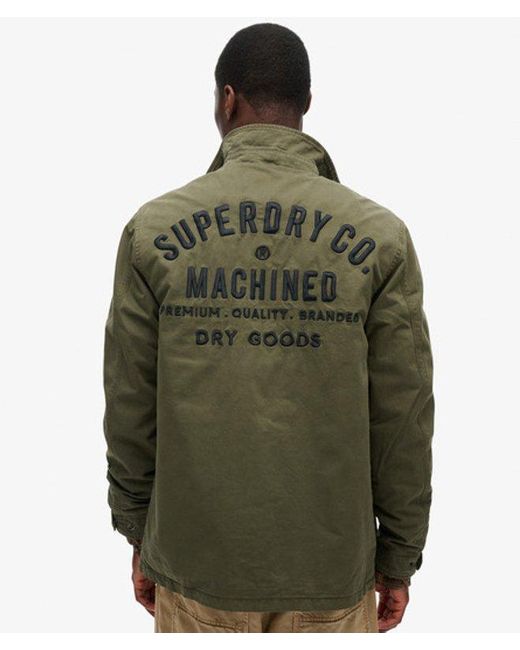 Superdry Green Military M65 Embroidered Lightweight Jacket for men