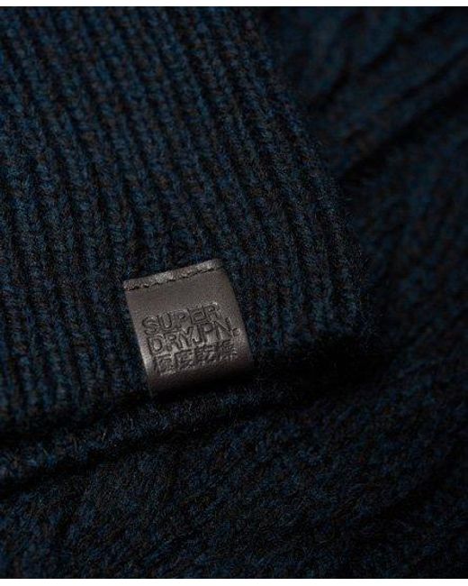 Superdry Blue Jacob Heritage Crew Jumper Dark Petrol Twist for men