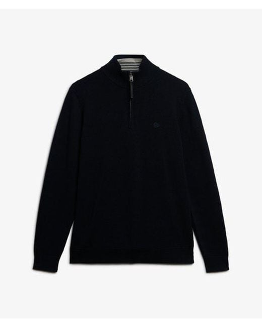 Superdry Blue & Co Essentials Cotton Half Zip Jumper for men