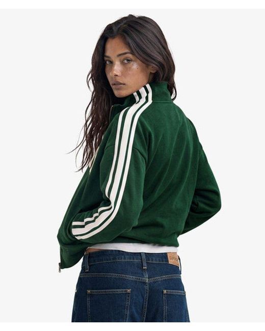 Superdry Green & Co Athletic Essentials Applique Loose Zip Track Top