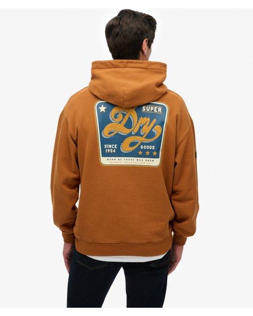 Superdry Brown & Co Tap Room Oversized Hoodie for men