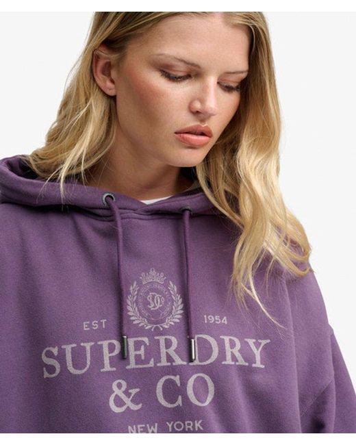 Superdry Purple & Co Luxe Casual Relaxed Hoodie