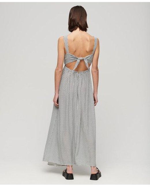 Superdry White Tie Back Maxi Dress