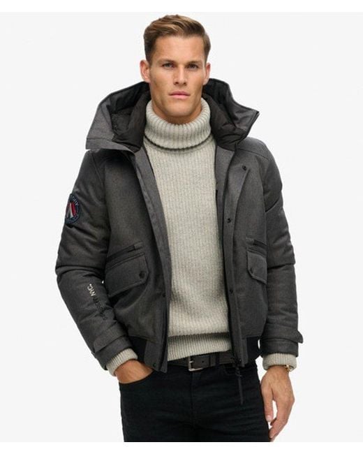 Superdry Gray & Co City Tweed Padded Bomber Jacket for men