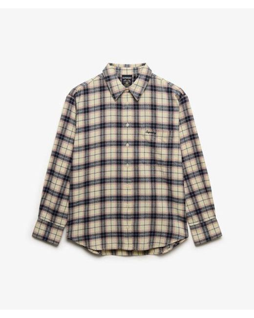 Superdry Gray & Co Check Flannel Relaxed Shirt