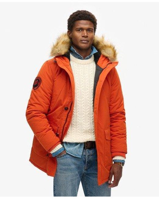 Superdry Red Everest Faux Fur Hooded Parka Coat for men