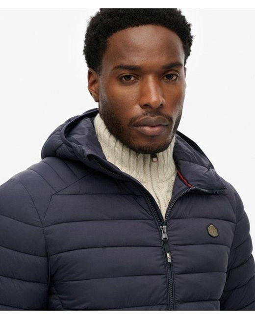 Superdry Blue Hooded Fuji Lite Jacket for men