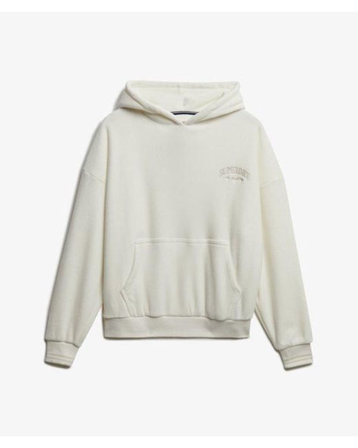 Superdry White & Co Country Club Velour Relaxed Hoodie