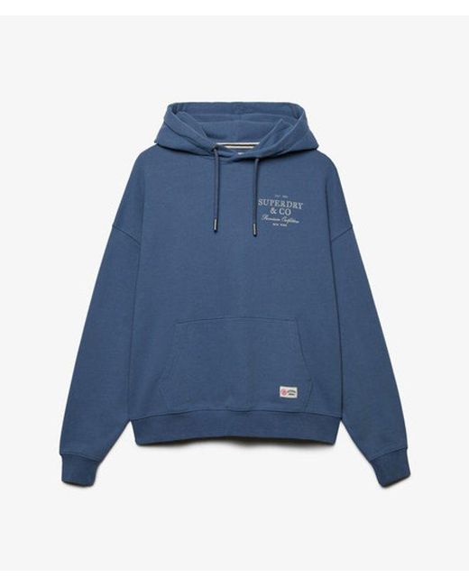 Superdry Blue & Co Luxe Casual Relaxed Hoodie