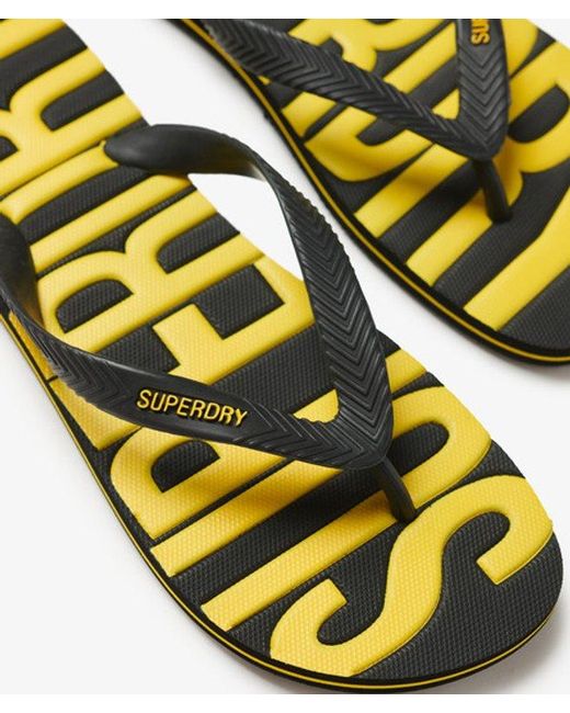 Superdry Yellow & Co Classic Embossed Vegan Flip Flops for men