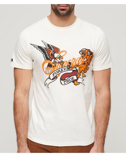 Superdry White & Co Tattoo Script T-shirt for men